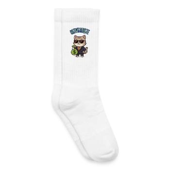 CATPITALISTE - Humour chat kawaii - Chaussettes de tennis bio enfant - blanc - Droite