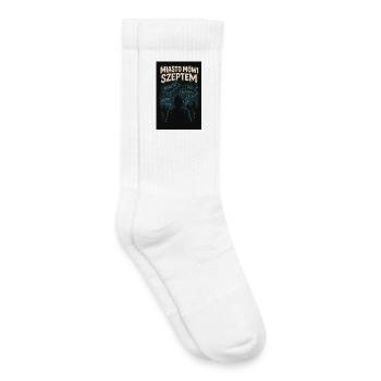 The City Speaks in a Whisper - Dark Graphics on a T-Shirt - Kids Tennis Socks - white - Right