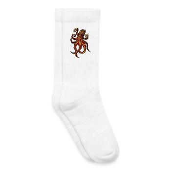 Fiery Mosaic Octopus Design - Kids Tennis Socks - white - Right