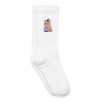 Cat magic in the space sphere - Kids Tennis Socks - white - Right