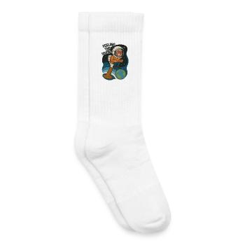 toilet bowel movement toilet funny astronaut kids - Kids Tennis Socks - white - Right