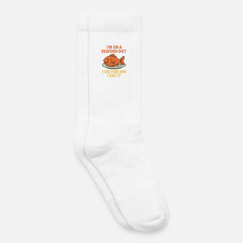 Ernährung mit Meeresfrüchten - Kinder Tennissocken - Weiß