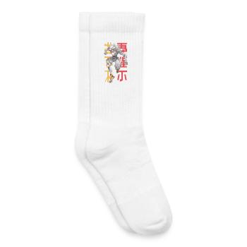 Futuristic Wolf Mecha Design - Kids Tennis Socks - white - Right