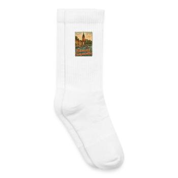 L’église de Tampere et la plage de Koski - Chaussettes de tennis bio enfant - blanc - Droite
