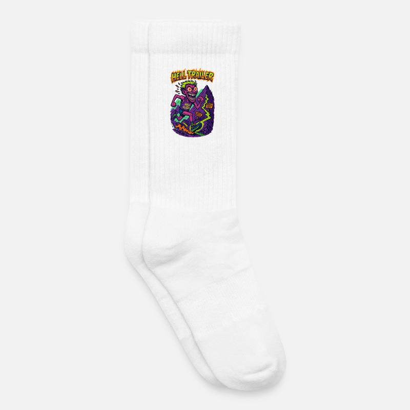 Hell Trailer Abenteuer-Design - Kinder Tennissocken - Weiß