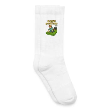 Lawn Beautician Humor Design - Kids Tennis Socks - white - Right