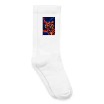 Celestial Tiger Nebula Design, Love Tigers - Kids Tennis Socks - white - Right