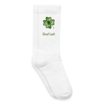 Bonne chance – Trèfle avec coccinelle - Chaussettes de tennis bio enfant - blanc - Droite