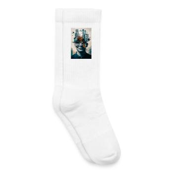 Ville Intérieure Mentale - Chaussettes de tennis bio enfant - blanc - Droite