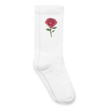 Elegant rose illustration for clothes - Kids Tennis Socks - white - Right