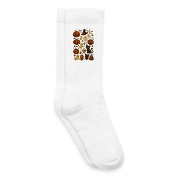 Halloween sweets &amp; spooky motifs - Kids Tennis Socks - white - Right