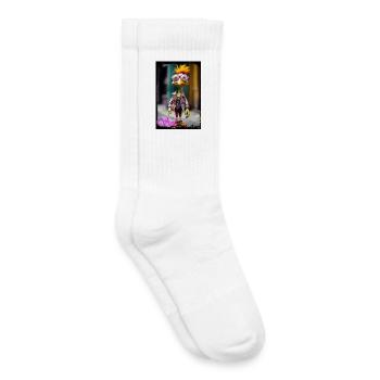 Excellente poupée oiseau au style nerd - Chaussettes de tennis bio enfant - blanc - Droite