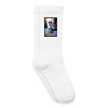 Poupée colorée imprimée avec personnage de monstre - Chaussettes de tennis bio enfant - blanc - Droite