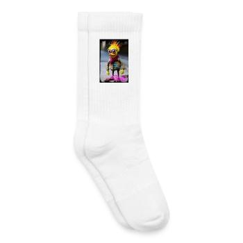 Personnage de poupée coloré avec une sensation de caoutchouc - Chaussettes de tennis bio enfant - blanc - Droite