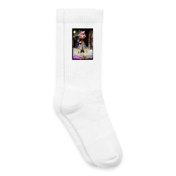 Buntes Punk-Vogel-Design für Kinder Puppe - Kinder Tennissocken - Weiß - Rechts