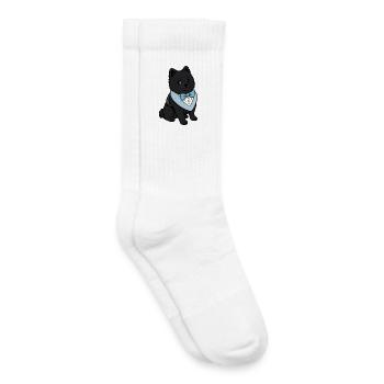Eleganter Spitz Hund in Fliege - Kinder Tennissocken - Weiß - Rechts