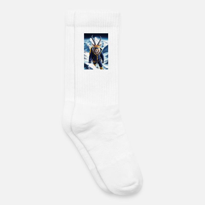 Bergziege Humanoider Bergsteiger - Kinder Tennissocken - Weiß