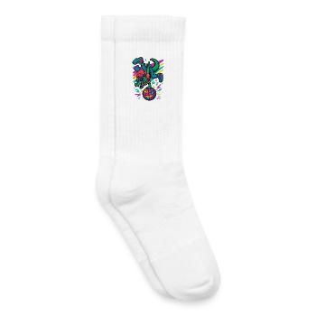 Breakdance Alligator - Chaussettes de tennis bio enfant - blanc - Droite