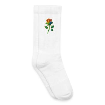 Regenbogen-Glitzer-Rosen-Design - Kinder Tennissocken - Weiß - Rechts