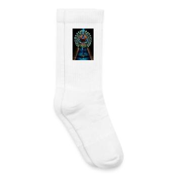 Guan humanoïde sur la passerelle - Chaussettes de tennis bio enfant - blanc - Droite