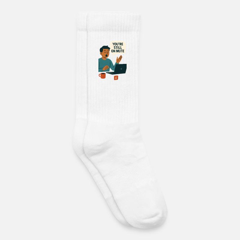 Status-Sprechblasengrafik stummschalten - Kinder Tennissocken - Weiß