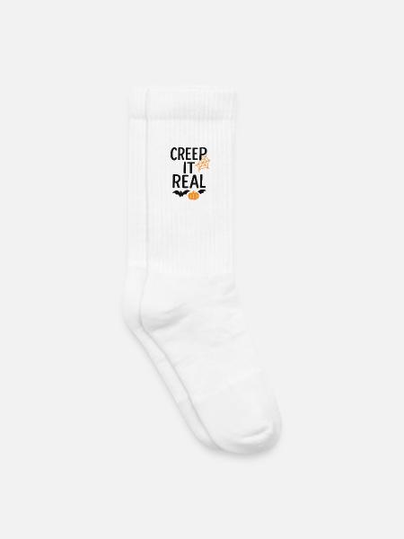 Halloween Spider Pumpkin Design - Kids Tennis Socks - white