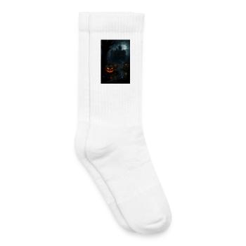 Scary Halloween Pumpkin Goth - Kids Tennis Socks - white - Right