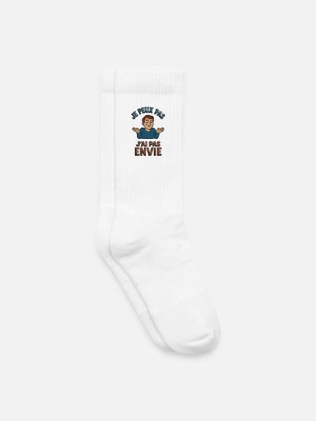 I can't, I don't want to - Kids Tennis Socks - white