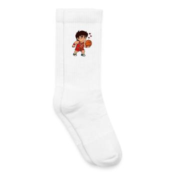 Giocatore_di_basket_con_cuore - Chaussettes de tennis bio enfant - blanc - Droite