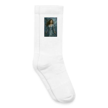 Déesse Céleste – Lumière et Oiseaux Blancs - Chaussettes de tennis bio enfant - blanc - Droite