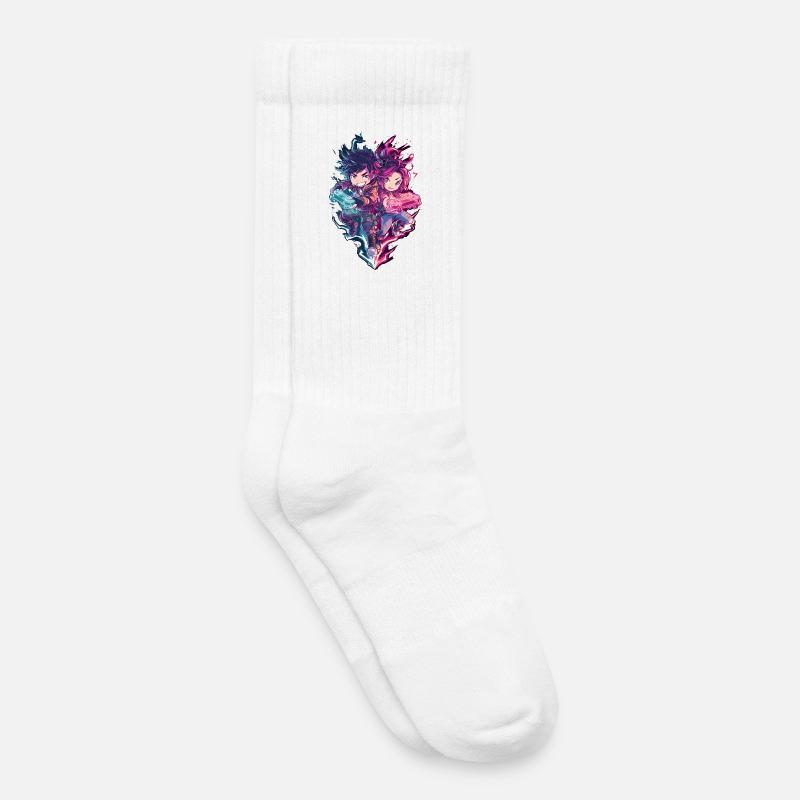 Neon Duo Gaming Helden - Kinder Tennissocken - Weiß