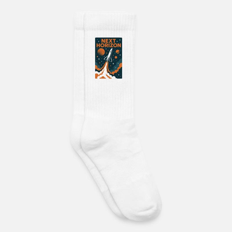 Prochain horizon Lancement de la fusée - Chaussettes de tennis bio enfant - blanc