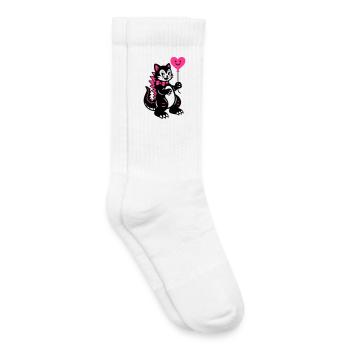 Monster Cat Pink - Kinder Tennissocken - Weiß - Rechts