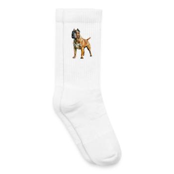 Mastiff - Cool Low Poly  Logo - Chaussettes de tennis bio enfant - blanc - Droite