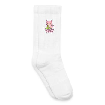 Chat Kawaii Toxique - Chaussettes de tennis bio enfant - blanc - Droite