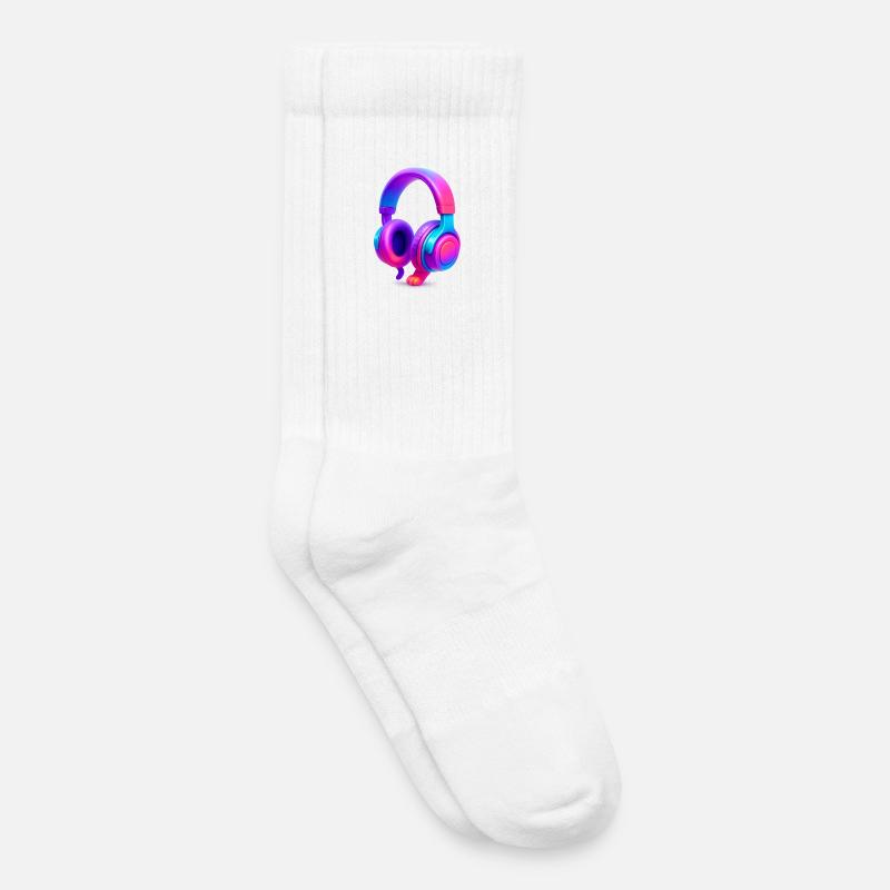 Neon Gradient Kopfhörer - Kinder Tennissocken - Weiß
