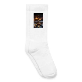Goldener Wassertropfen-Spritzer - Kinder Tennissocken - Weiß - Rechts