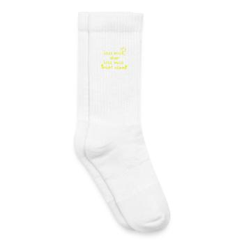 Lass mich aber lass mich nicht allein neongelb  - Kinder Tennissocken - Weiß - Rechts