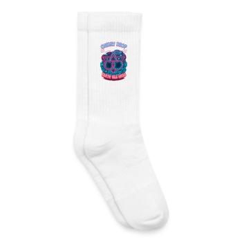 Cherry Drop – Taste the Bass Neon Design - Kinder Tennissocken - Weiß - Rechts