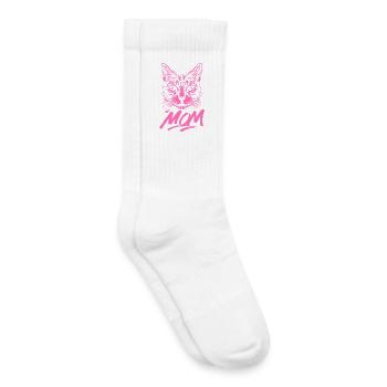 Cat-Mom-Pink-Katze-Kitten-Katzen-Cats-Katzenmutter - Kinder Tennissocken - Weiß - Rechts