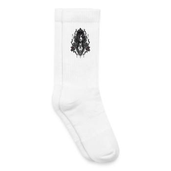Portrait gothique cadre rose - Chaussettes de tennis bio enfant - blanc - Droite