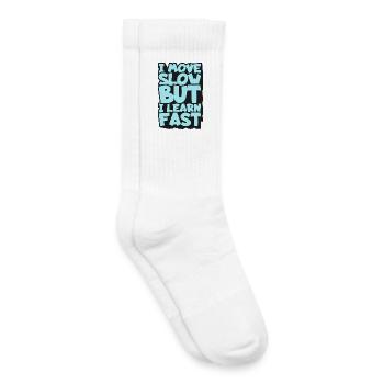 I Move Slow But I Learn Fast - Kids Tennis Socks - white - Right