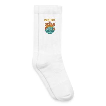 Protect the Sea Turtle - Kids Tennis Socks - white - Right