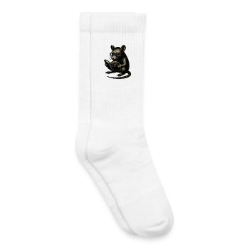 Rat de lecture de style vintage - Chaussettes de tennis bio enfant - blanc - Droite