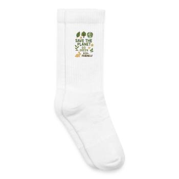 Save the Planet Go Green Eco Friendly - Kids Tennis Socks - white - Right