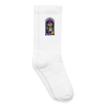 sorcier Lizadr reptile étrange dessin animé - Chaussettes de tennis bio enfant - blanc - Droite