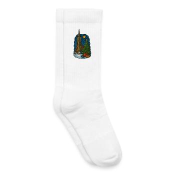 Marché de Noël d’Ulm avec la cathédrale d’Ulm - Chaussettes de tennis bio enfant - blanc - Droite