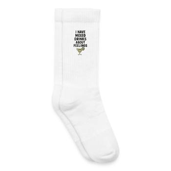 I Have Mixed Drinks About Feelings - Kids Tennis Socks - white - Right
