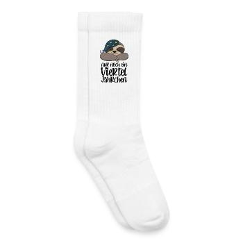 Only a quarter of a year left - Cute Sloth - Kids Tennis Socks - white - Right