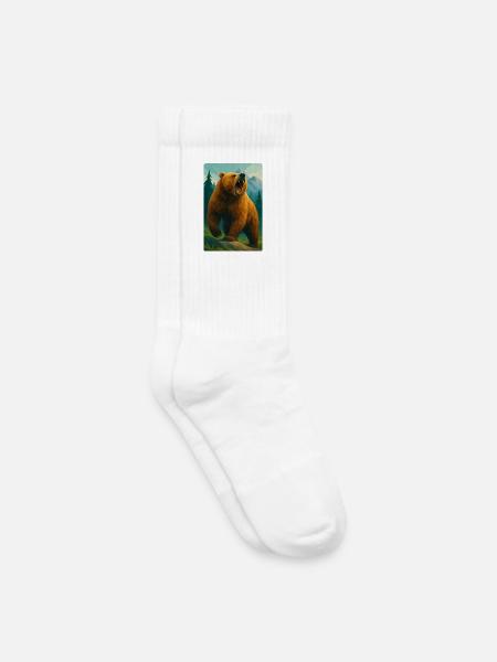 Polynature Grizzli - Chaussettes de tennis bio enfant - blanc